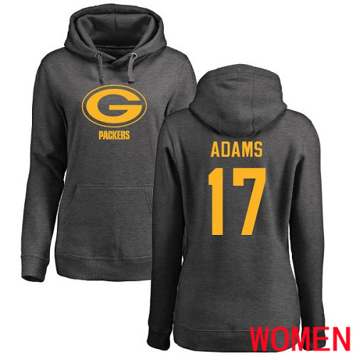 Green Bay Packers Ash Women #17 Adams Davante One Color Nike NFL Pullover Hoodie Sweatshirts